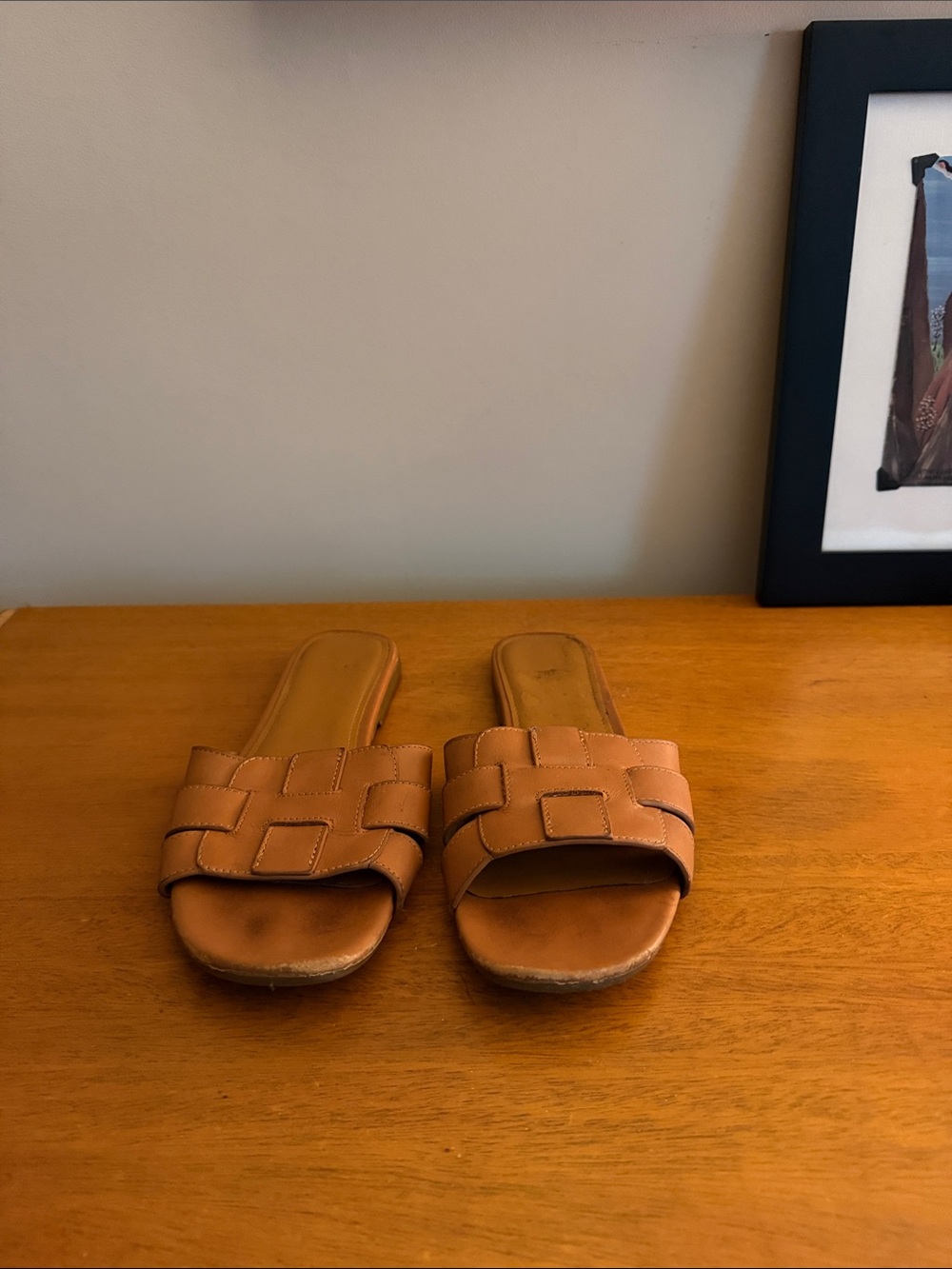 Women's Tan Slide Sandals - Classic Slip